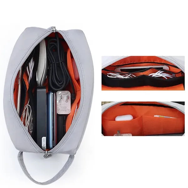 290T Anti Scratch Fabric Cable Organizer Bag With Handles