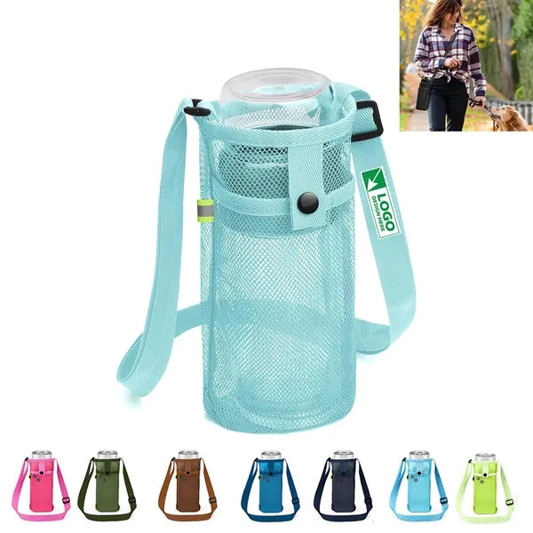 Mesh Water Bottle Holder With Strap