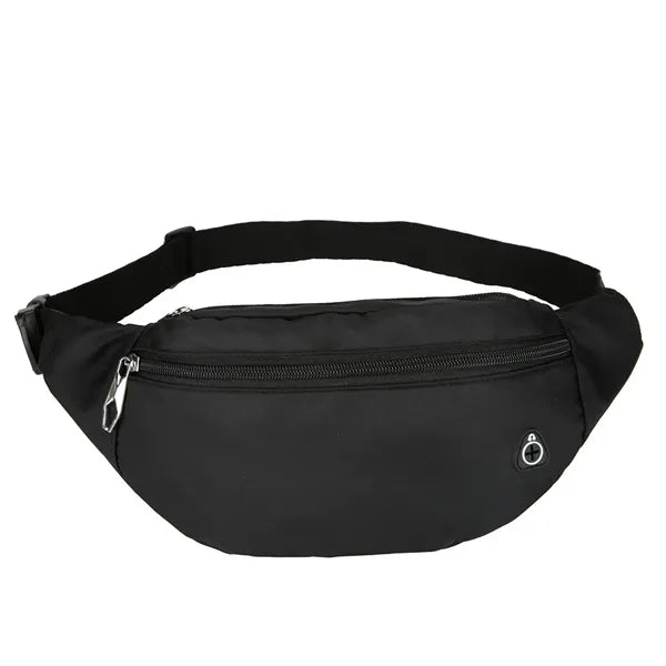 Unisex Waist Pack, Large Capacity, 3 Pockets & Earphone Port