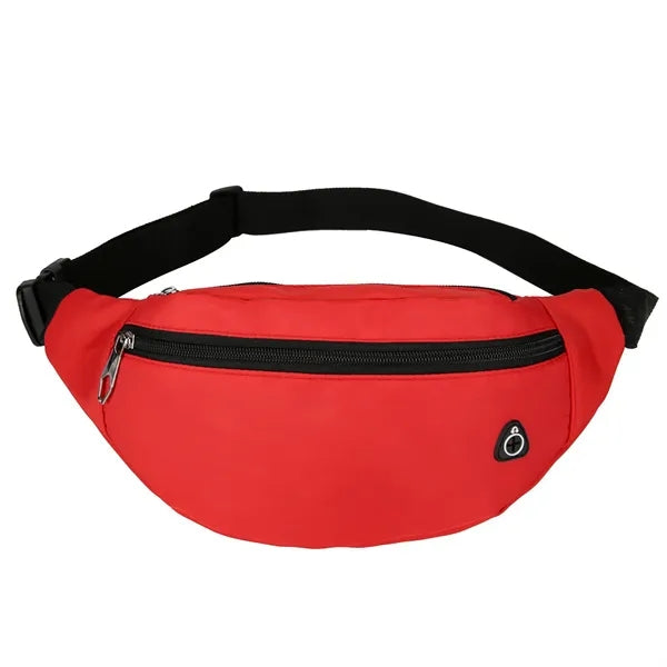 Unisex Waist Pack, Large Capacity, 3 Pockets & Earphone Port