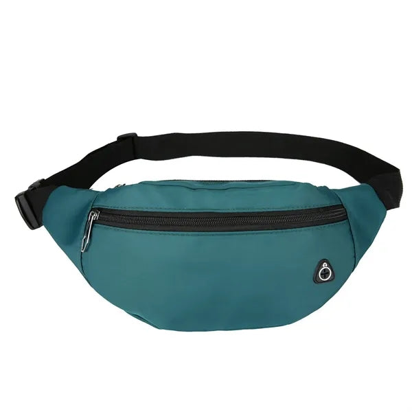 Unisex Waist Pack, Large Capacity, 3 Pockets & Earphone Port