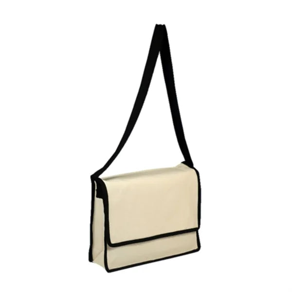 12 OZ Cotton Canvas Messenger Bag With Flap