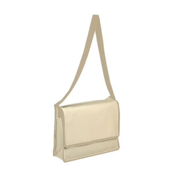 12 OZ Cotton Canvas Messenger Bag With Flap