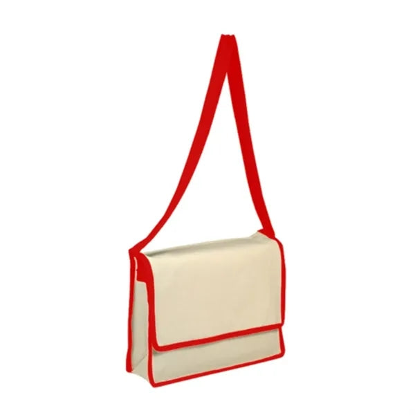 12 OZ Cotton Canvas Messenger Bag With Flap