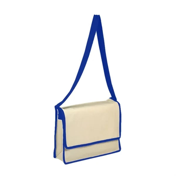 12 OZ Cotton Canvas Messenger Bag With Flap