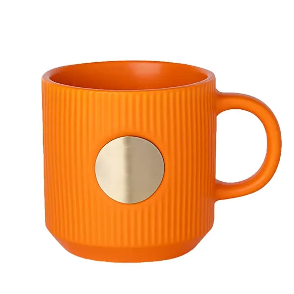 12 Oz. Vertical Stripe Ceramic Coffee Mug
