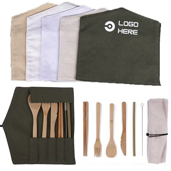Portable Bamboo Utensil Set For Dining