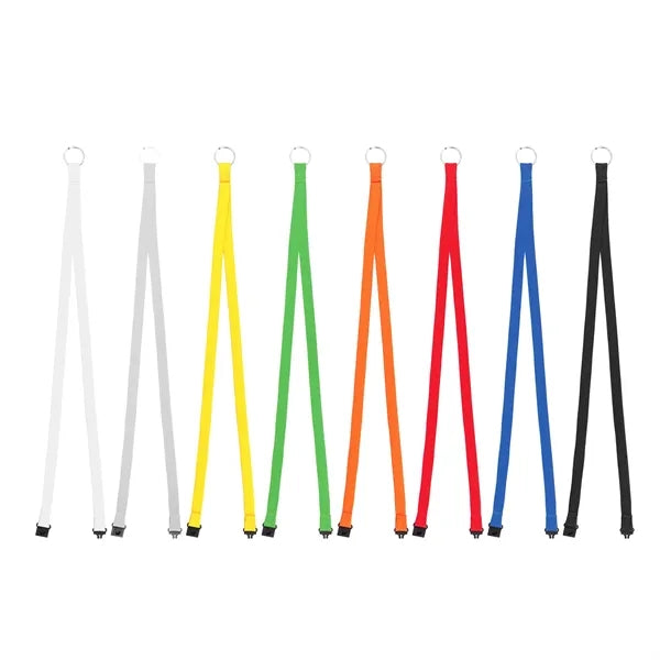 0.4" Silkscreen Polyester Lanyard w/ Breakaway & Split Ring