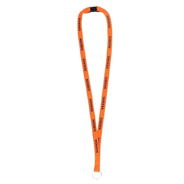 0.4" Silkscreen Polyester Lanyard w/ Breakaway & Split Ring