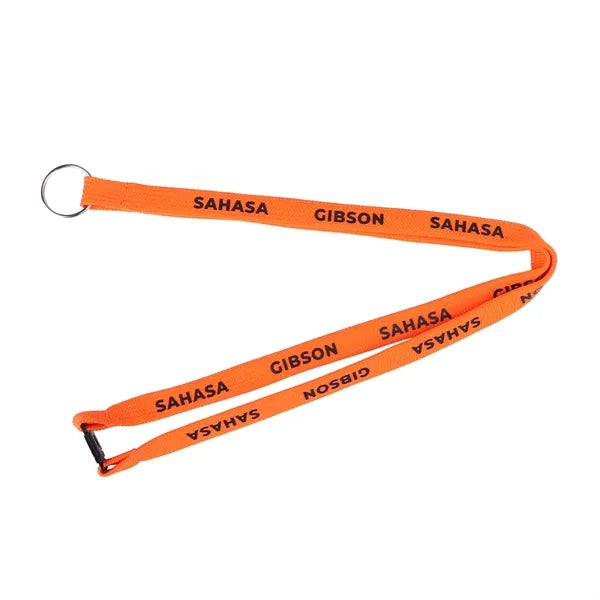 0.4" Silkscreen Polyester Lanyard w/ Breakaway & Split Ring