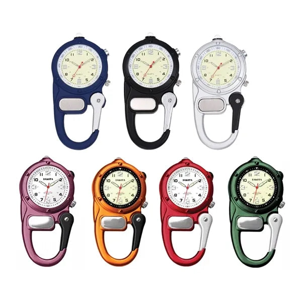 Carabiner Clip Watch with Integrated LED Light