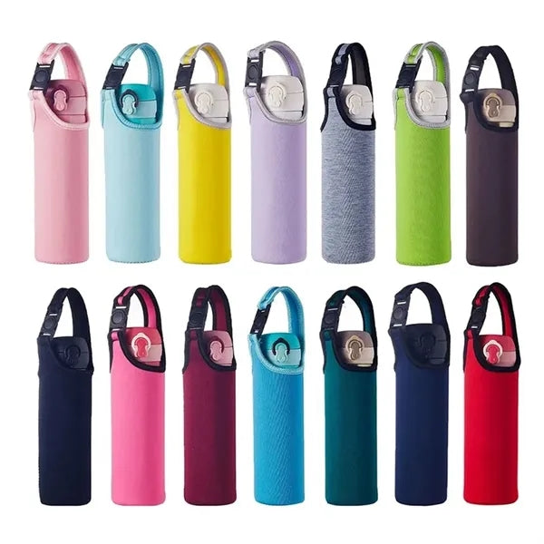 Insulated Water Bottle Carrier Sleeve with Shoulder Strap
