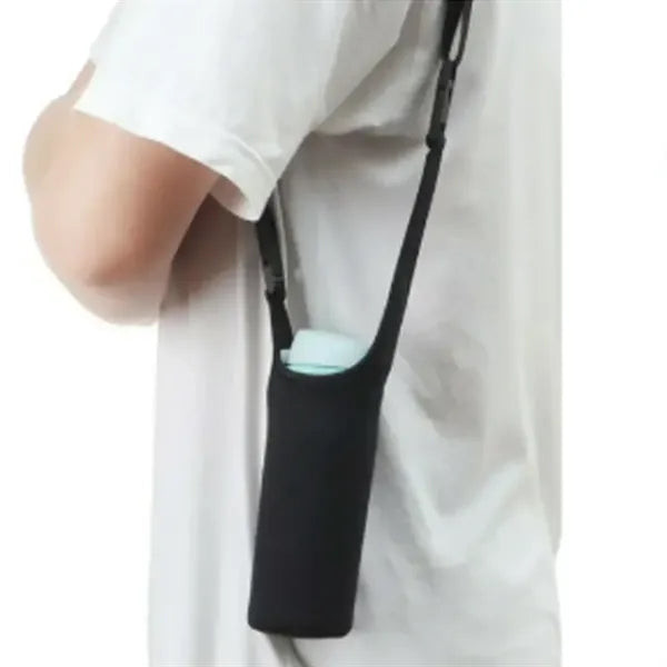 Insulated Water Bottle Carrier Sleeve with Shoulder Strap