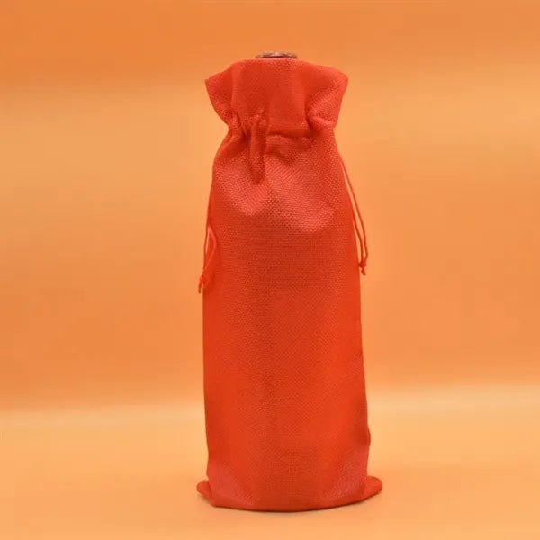Burlap Wine Bottle Bag with Drawstring for Christmas Party