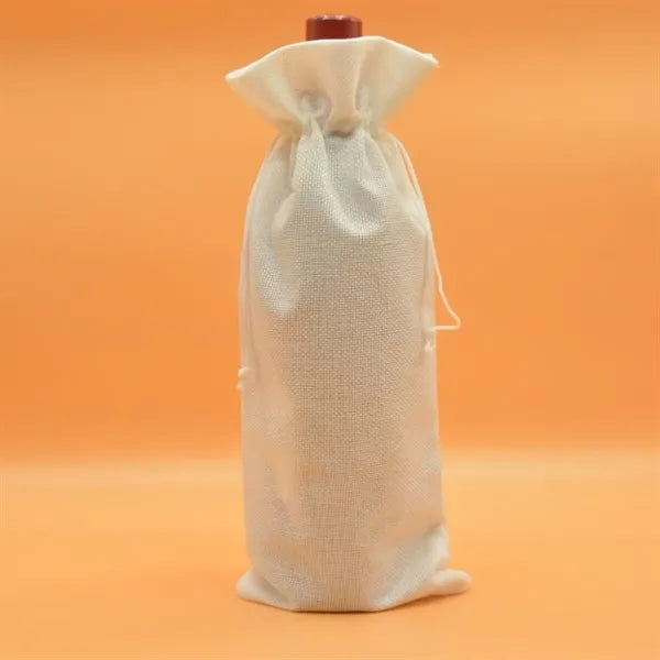 Burlap Wine Bottle Bag with Drawstring for Christmas Party