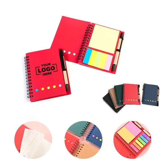 Spiral Notepad Set with Pen, Sticky Notes & Tab Flags