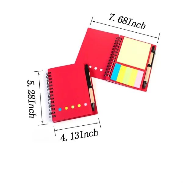 Spiral Notepad Set with Pen, Sticky Notes & Tab Flags