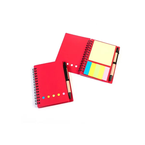 Spiral Notepad Set with Pen, Sticky Notes & Tab Flags