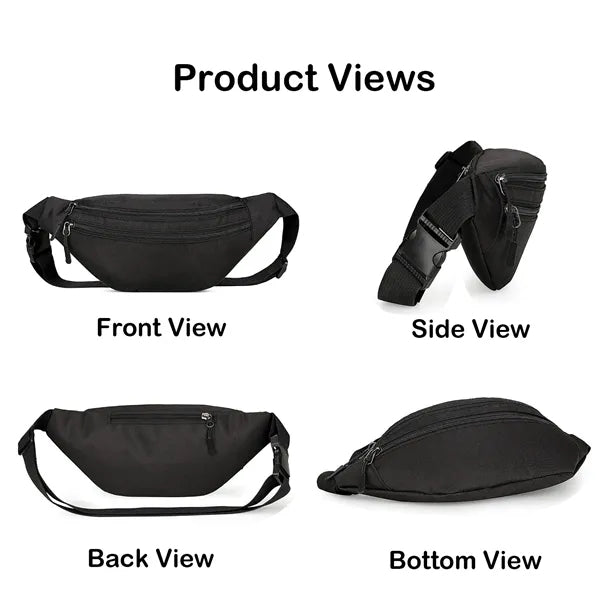 Unisex Waist Pack, 3 Pockets, Large Capacity, Affordable