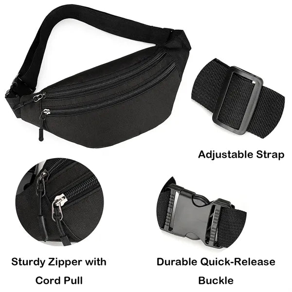 Unisex Waist Pack, 3 Pockets, Large Capacity, Affordable