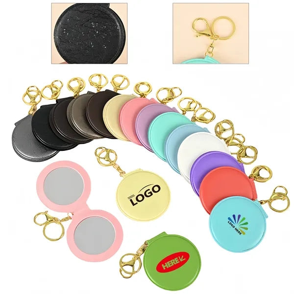 Folding Round Keychain Mirror Matte Dual Sided Free Shipping