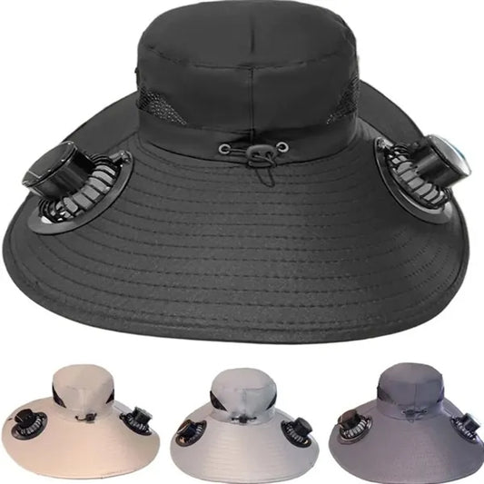 Wide Brim Solar-Powered Fan Hat