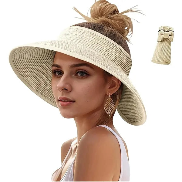UV UPF Foldable Straw Beach Hat