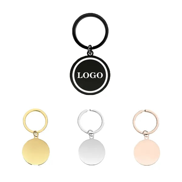 Stainless Steel Round Metal Tag Key Chains