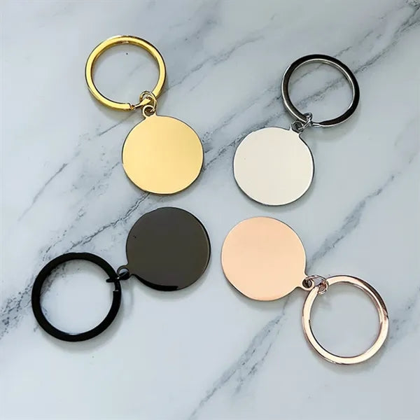 Stainless Steel Round Metal Tag Key Chains