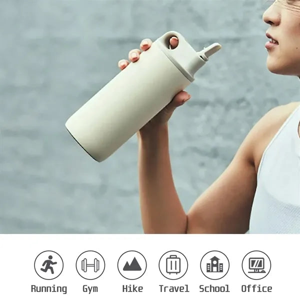 Double-Wall Stainless Steel Insulated Tumbler with Straw