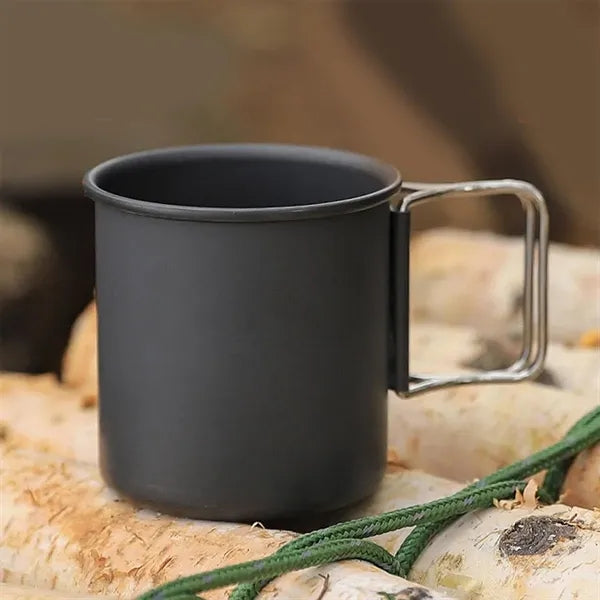Portable Aluminum Alloy Outdoor Camping Cup Folding Handle