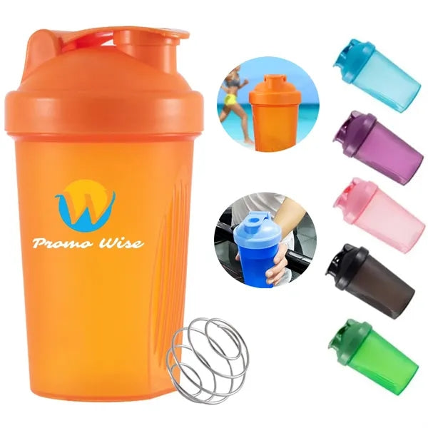 13.5-oz BPA-Free Shaker Bottle with Stainless Steel Mixer