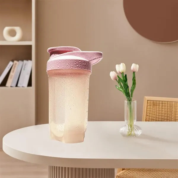 17-oz Shaker Bottle with Steel Whisk and Leakproof Lid
