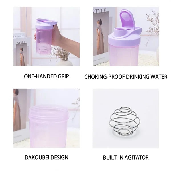 17-oz Shaker Bottle with Steel Whisk and Leakproof Lid