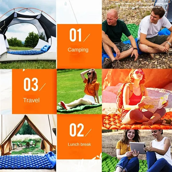 Fast Inflation Noiseless Waterproof Sleeping Mat with Pillow