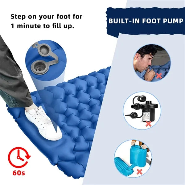 Fast Inflation Noiseless Waterproof Sleeping Mat with Pillow