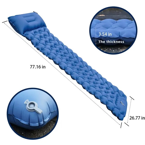 Fast Inflation Noiseless Waterproof Sleeping Mat with Pillow