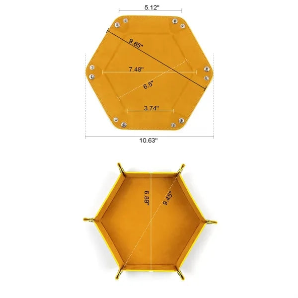 PU Foldable Hexagon Dice Tray