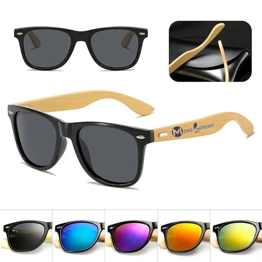 Bamboo Wood Leg Polarized Sunglasses Coating Mirror Eyewear