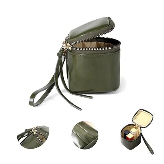 Compact Leather Mini Tote Coin Purse