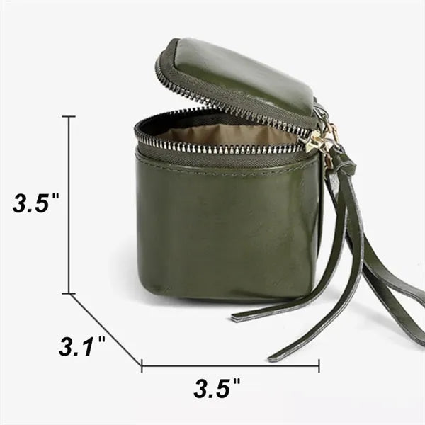 Compact Leather Mini Tote Coin Purse