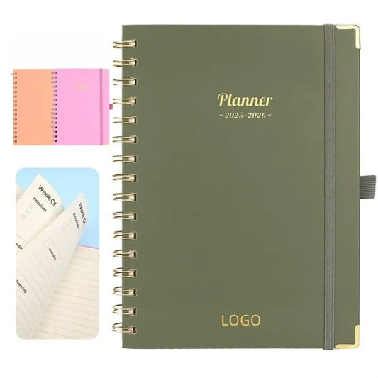 Hardcover A5 Spiral Notebook with Elastic Bands