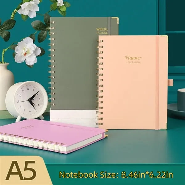 Hardcover A5 Spiral Notebook with Elastic Bands