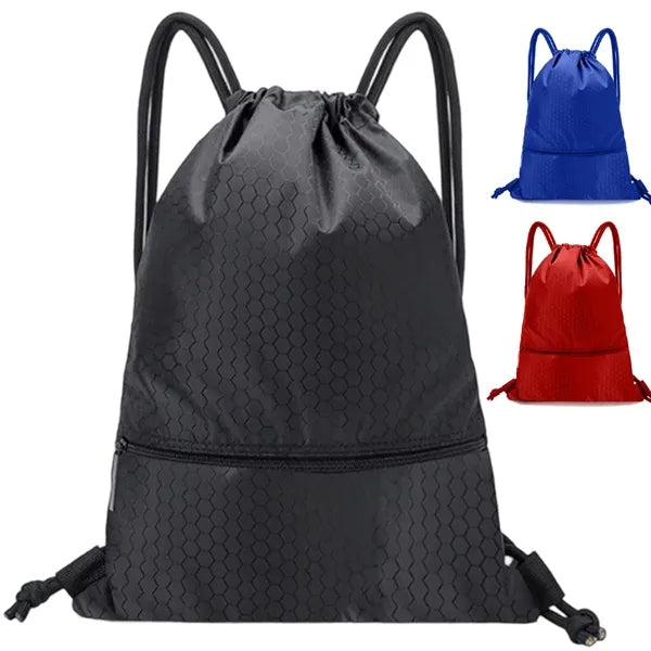 Waterproof Sports Drawstring Backpack with Shoe Compartment