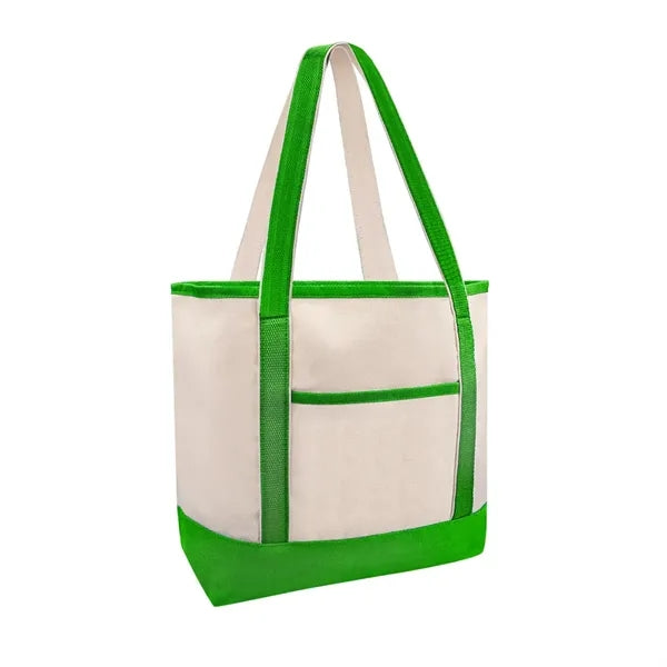 12 OZ Poly Cotton Canvas Boat Tote Bag w/ Reinforced Handle