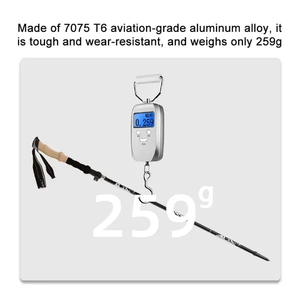 Aluminum Collapsible Trekking Pole with Adjustable Height