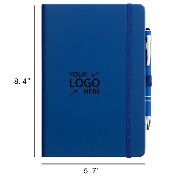 A5 Lined PU Leather Writing Journal Notebook with Pen