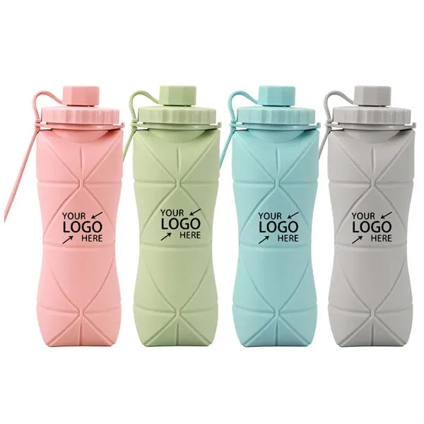 20 Oz. Silicone Foldable Leakproof Sports Water Bottle