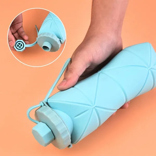 20 Oz. Silicone Foldable Leakproof Sports Water Bottle