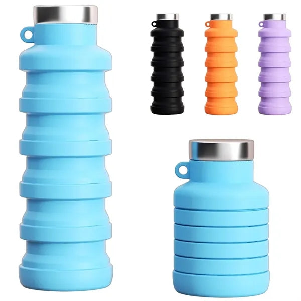 17 Oz. Silicone Foldable Sports Water Bottle